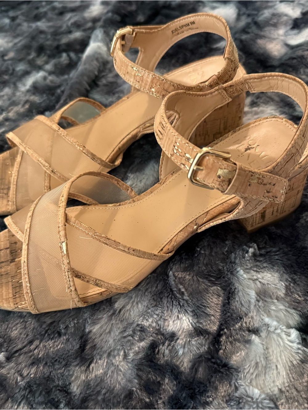 Donald J. Pliner Tan Cork Heeled Sandals